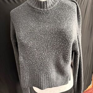 Arizona Jean Company Charcoal Turtleneck Sweater Crop length